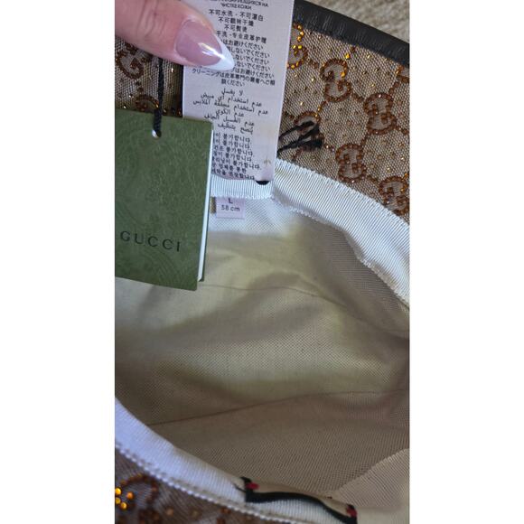 Gucci Beige GG Monogram Studded bucket hat L sz - Picture 10 of 15